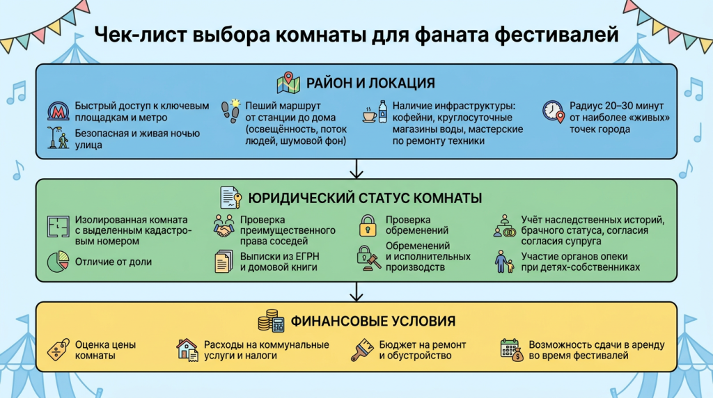 Чек-лист выбора комнаты для фаната фестивалей